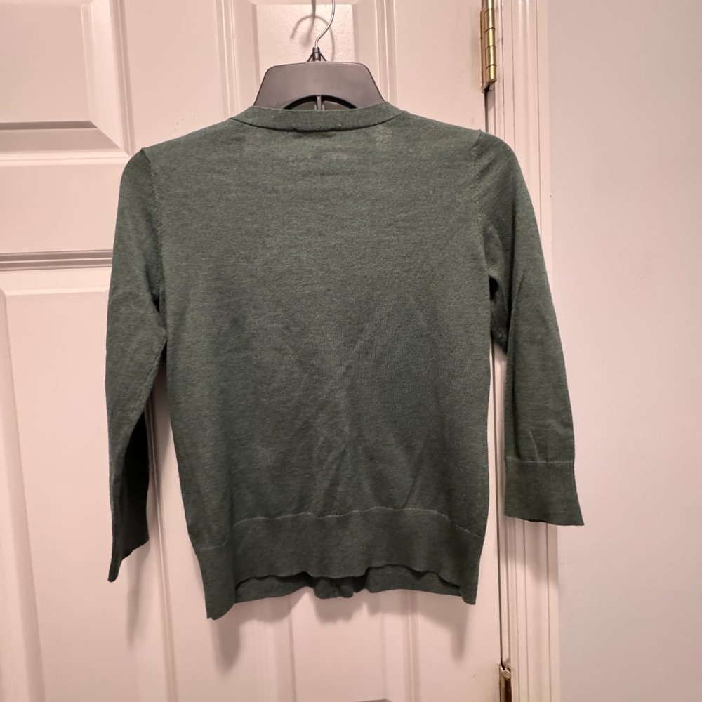 Talbots Size P Green Button Up Sweater - image 5